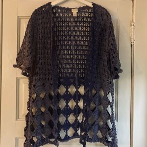Chico’s Boho Distressed Cardigan Layering Piece Size 1 (same as a medium)